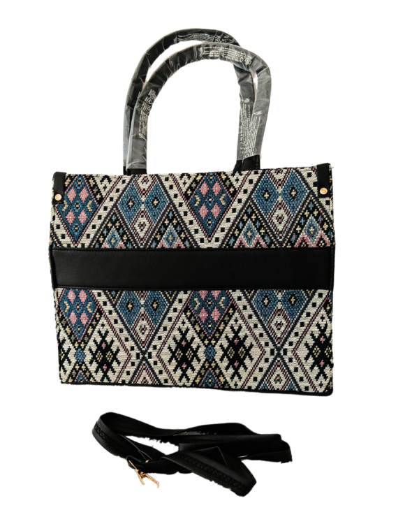 Neelima Luxury Handmade jacquard Tote Bag with Custom Name - Image 2