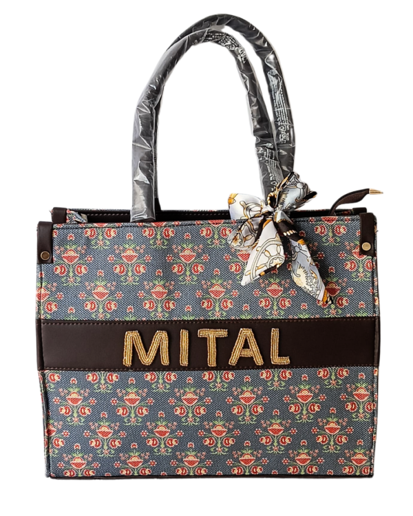 Kriti Luxury Handmade Canvas Tote Bag with Custom Name
