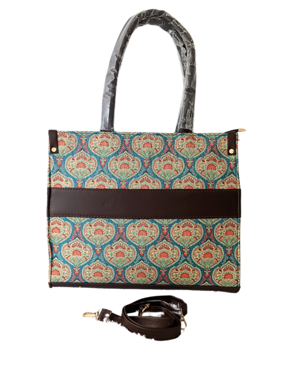 Meera Luxury Handmade jute print Tote Bag with Custom Name - Image 2