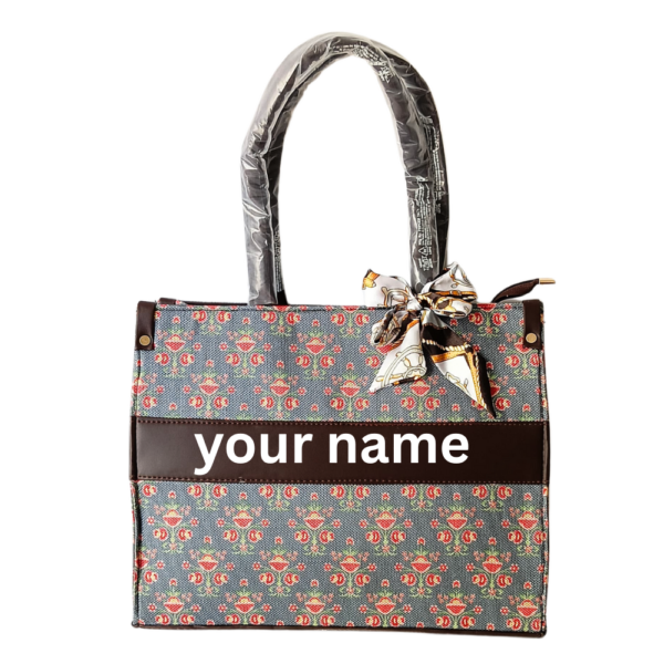 Kriti Luxury Handmade Canvas Tote Bag with Custom Name - Image 2